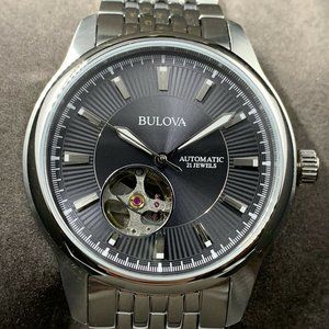 Bulova Accessories Bulova Open Heart Automatic Ss Gray Dial Watch Poshmark